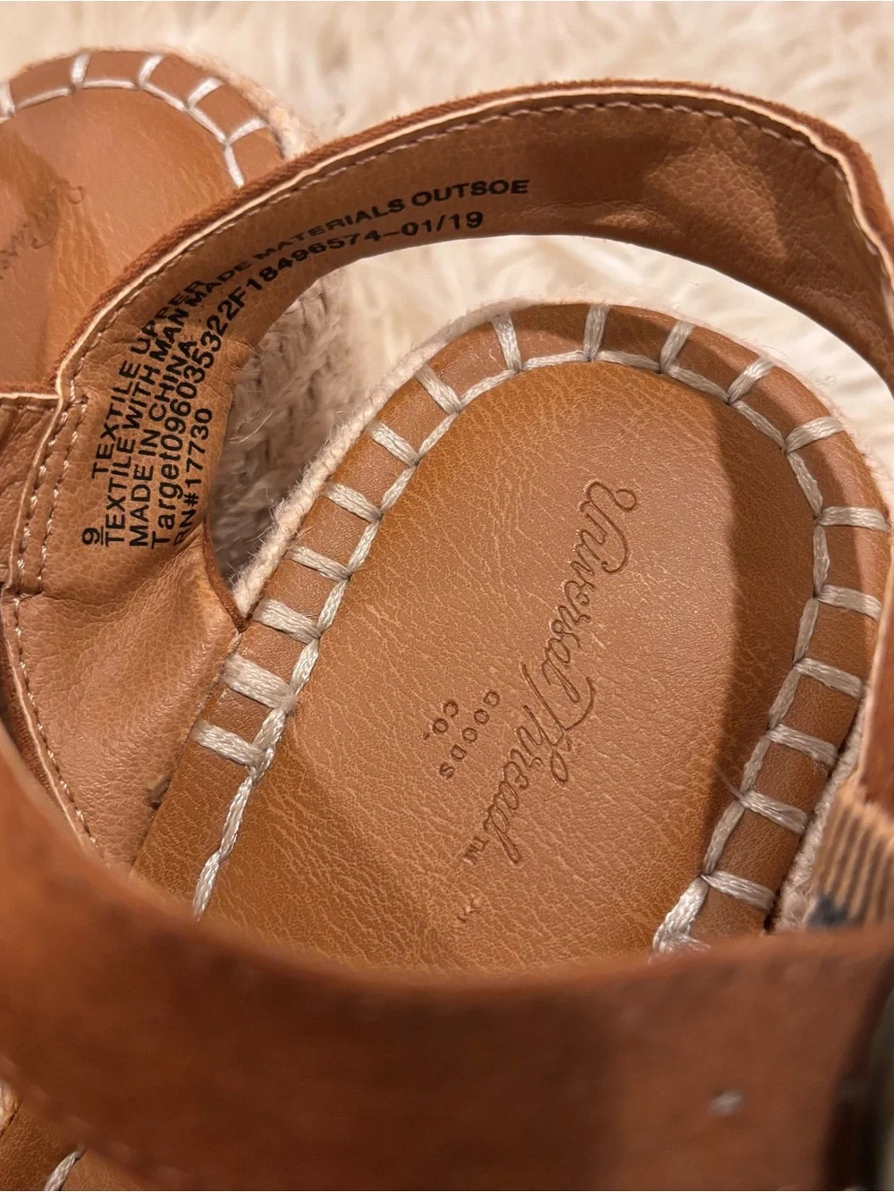 Universal Thread Brown Suede Espadrille Wedge Sandals